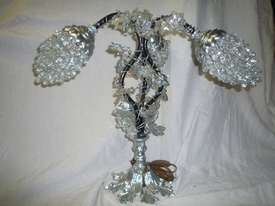 Athena lampada 3 grappoli d'argento bianco - Lampade