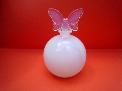 * Bottiglia di cristallo opalino farfalla H 10 CM - Bottiglie