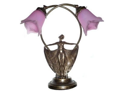 Diane Art Nouveau lampada in ottone 2 tulipani rosa