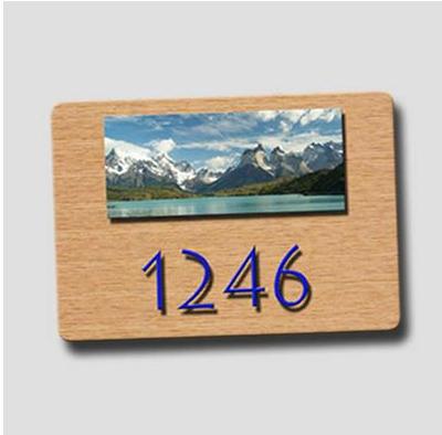 Imitazione legno segnaletica - porta numero foto