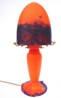 Lola pm lampada arancione. Altezza 38 cm. Il vetro fuso - Lampade