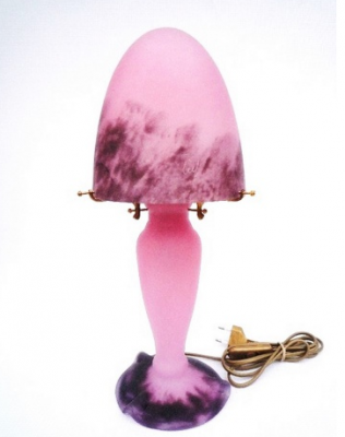 Lola PM rosa lampada di cartone. Altezza 38 cm. Il vetro fuso - Lampade
