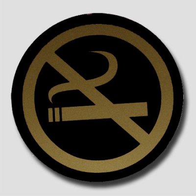 Nessuna segnaletica fumare 9 x 9 cm nero